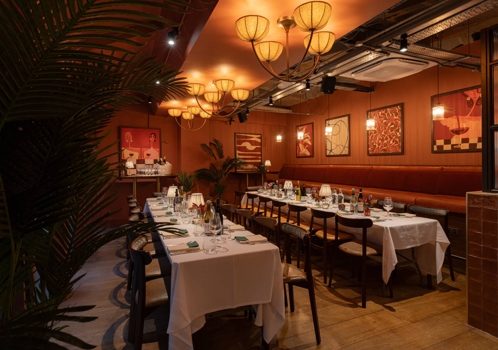 Private dining set up