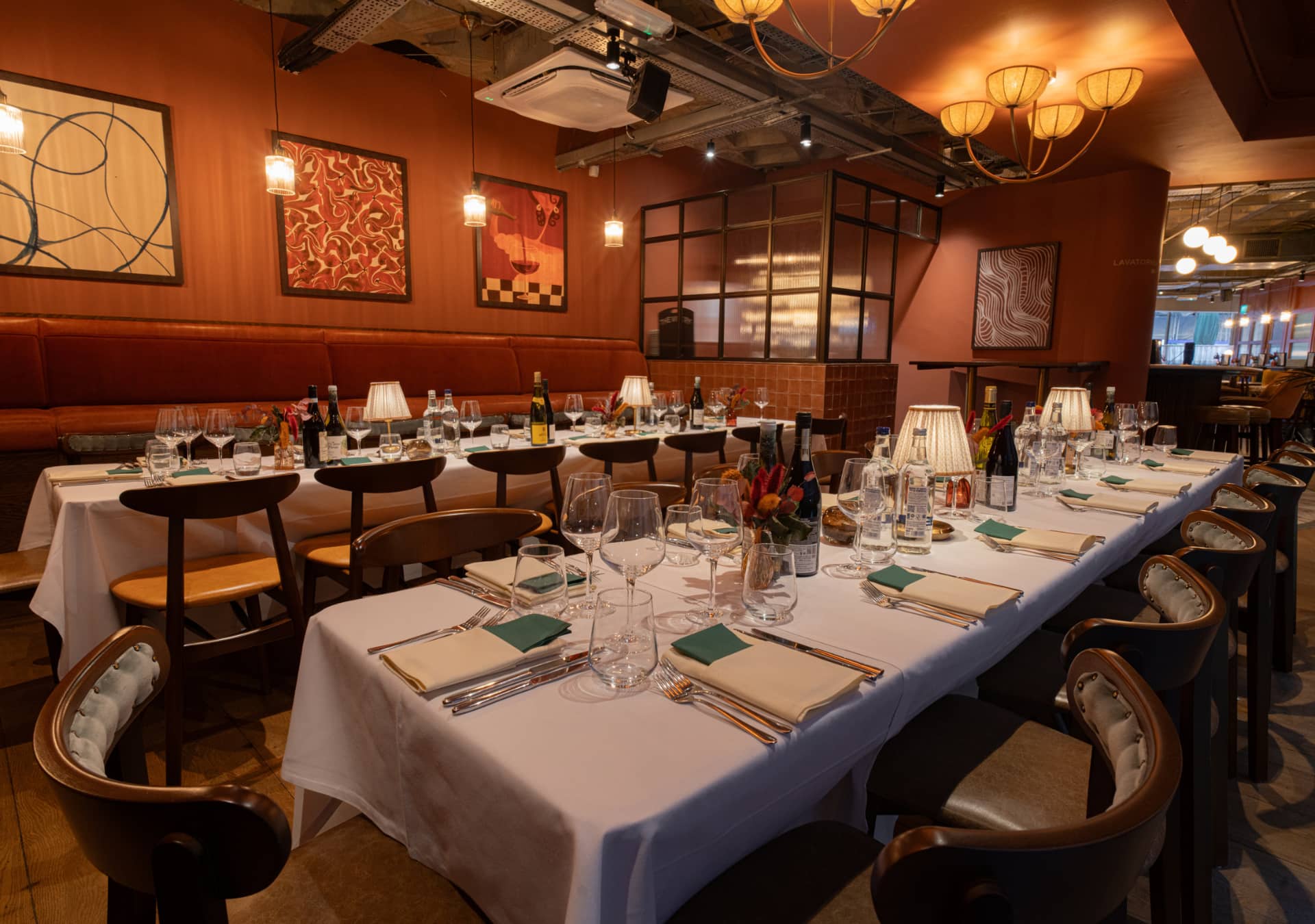 Private dining set up